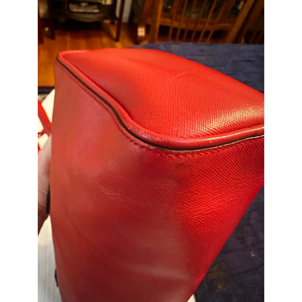Prada Red Leather Barrel Bag - Picture 10 of 16